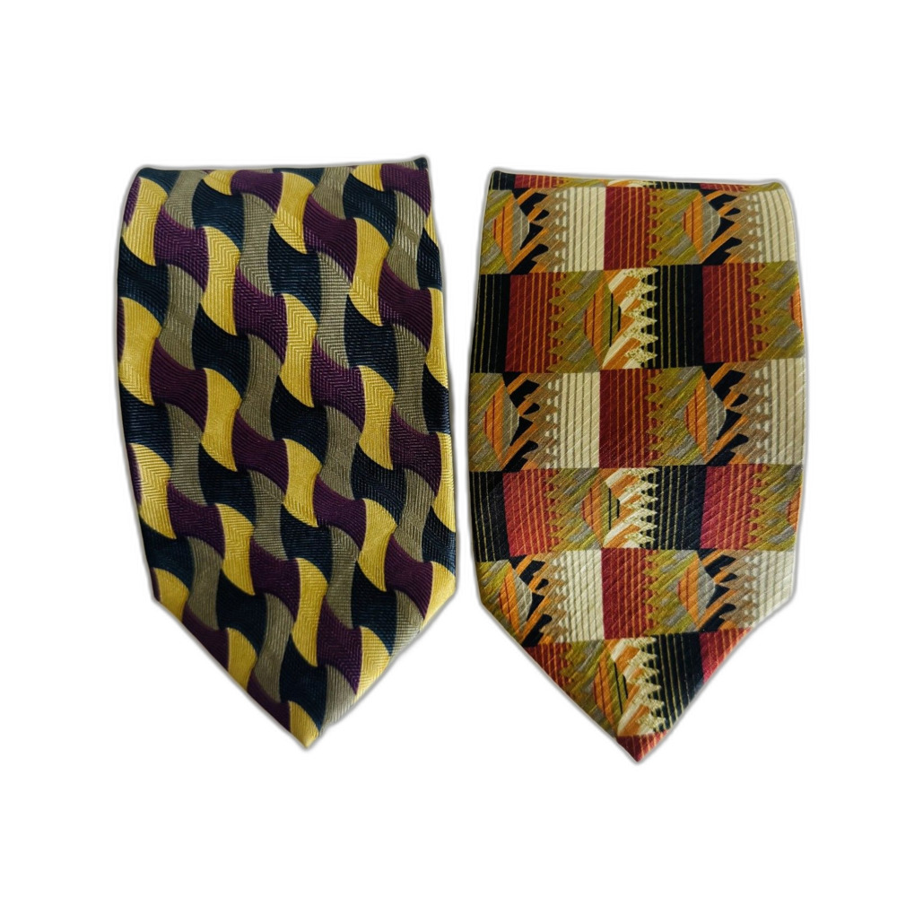 Vintage Jhane Barnes Tie Lot Mens Silk Geometric Wave Abstract mens 90s formal - Picture 10 of 10